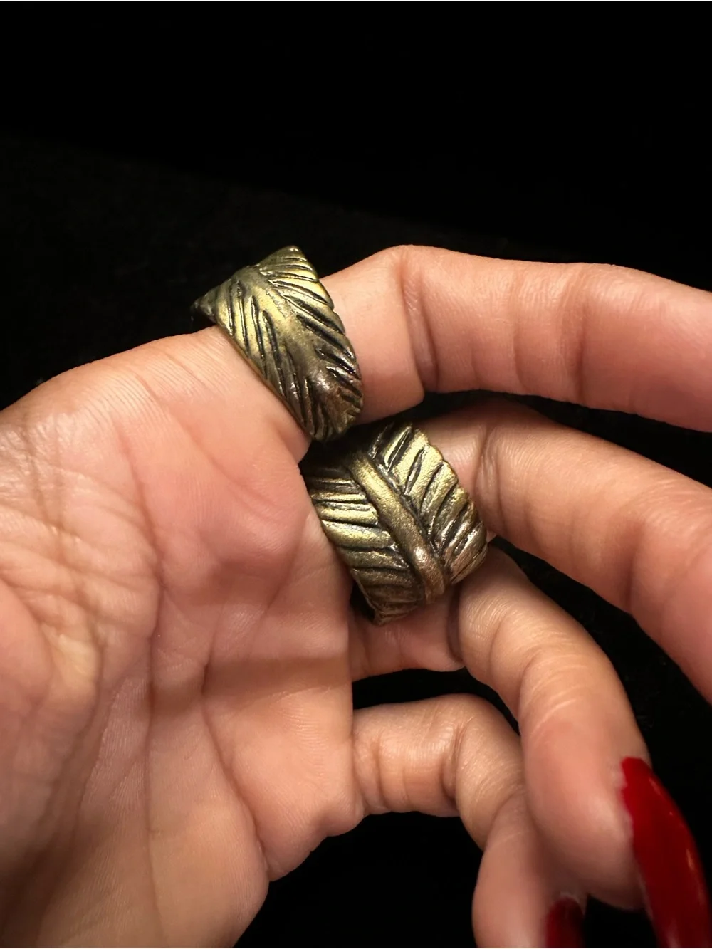 Vintage Style Gold Leaf Double Band Ring